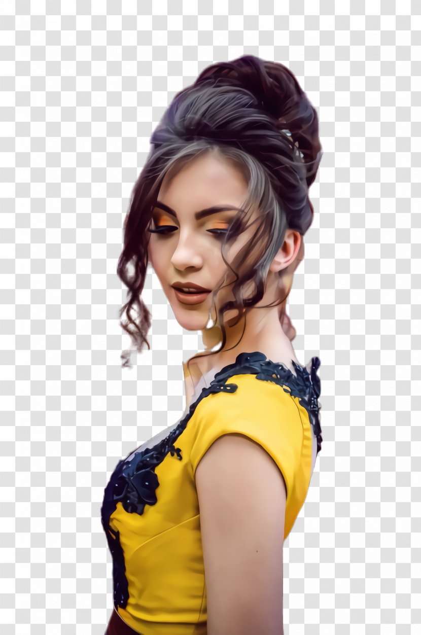Hair Hairstyle Yellow Beauty Chin - Black Beehive Transparent PNG