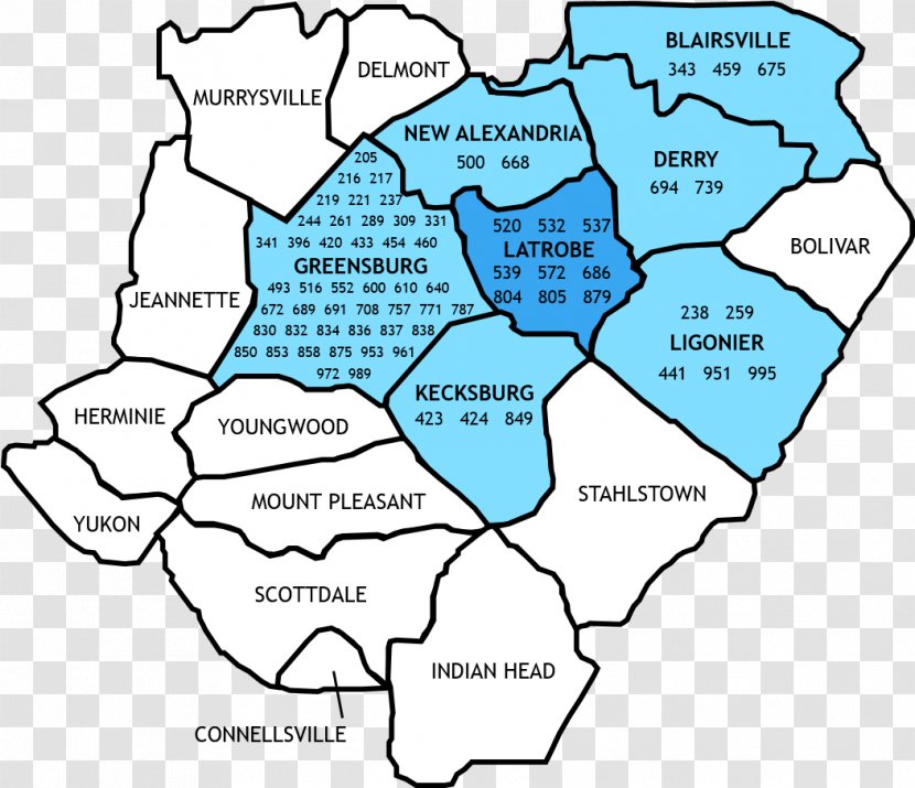 Map Area Code 830 Text Ohio Pennsylvania - Diagram Transparent PNG