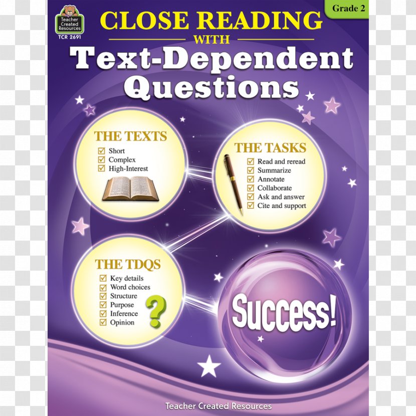 Close Reading Using Text-Dependent Questions Grade 2 Brand Transparent PNG