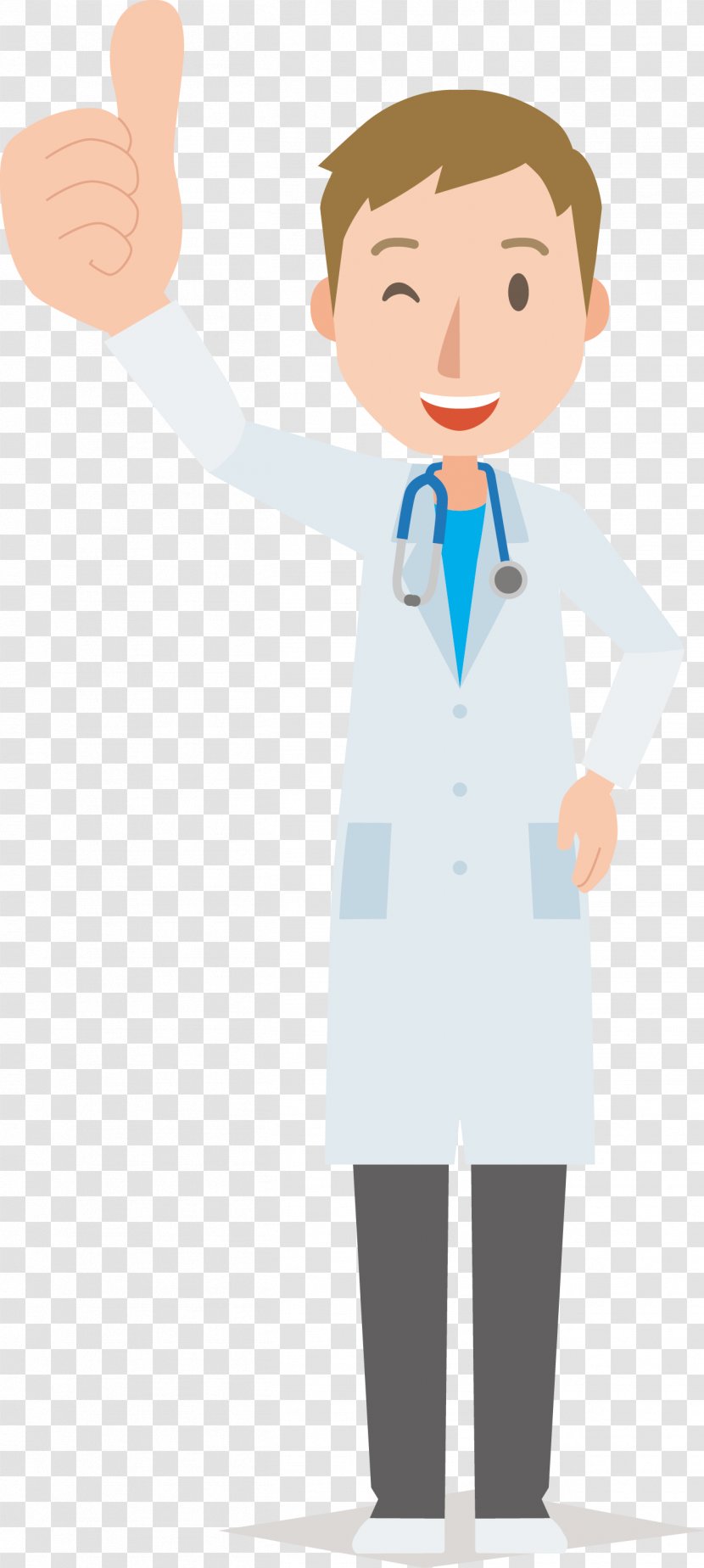 Cartoon Icon - Silhouette - A Thumbs Up Male Doctor Transparent PNG