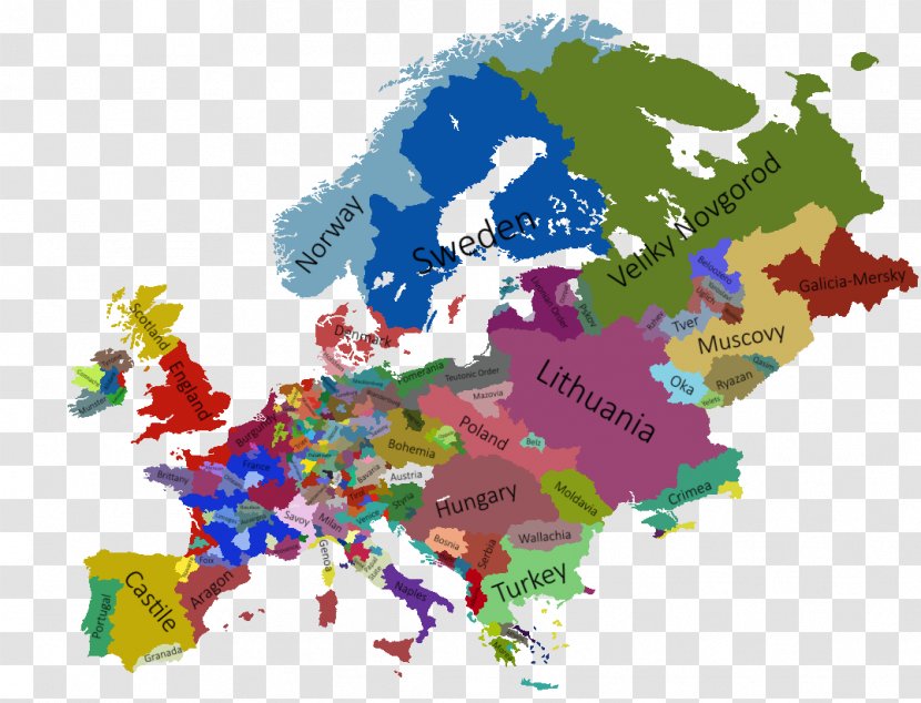 Europe World Map - Mapa Polityczna Transparent PNG
