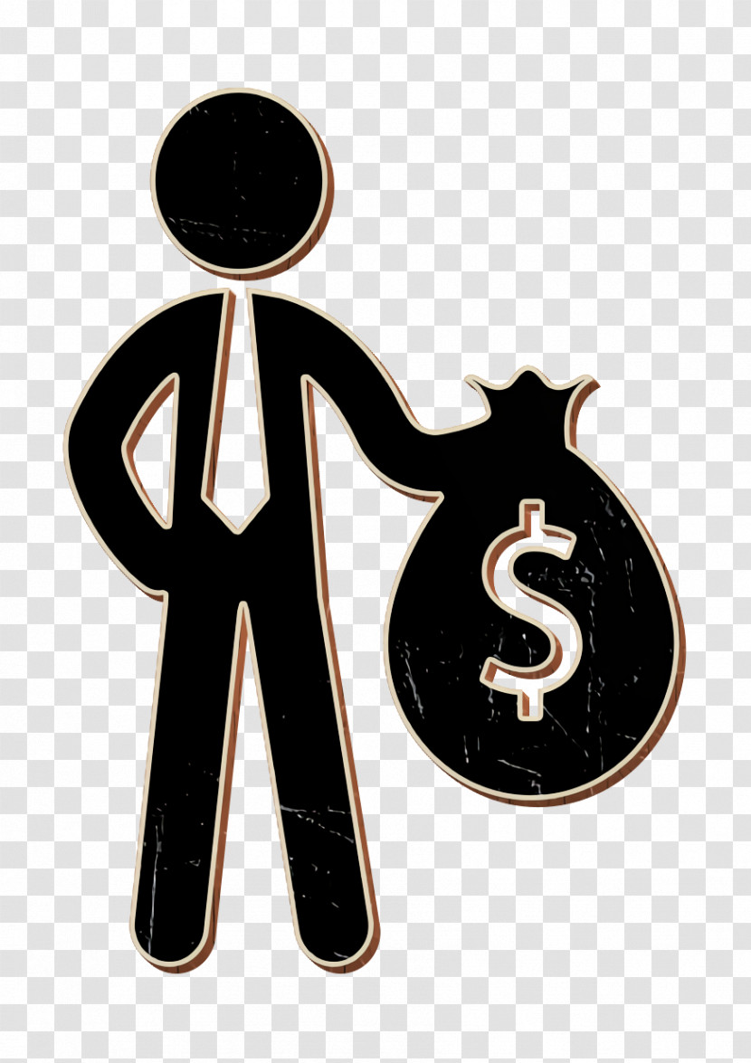 Business People Icon Businessman Standing Holding Dollars Money Bag Icon Money Icon Transparent PNG