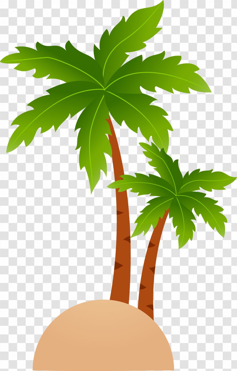 Tropical Islands Resort Cartoon Clip Art - Tree - Fresh Coconut Vector Transparent PNG