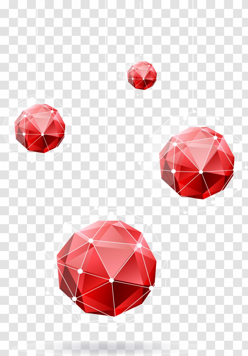 Polygon 3D Computer Graphics Euclidean Vector Geometry - Ruby Low Ornaments Transparent PNG