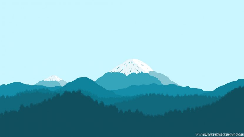 Desktop Wallpaper Material Design Blue - Mountainous Landforms - Mountain Transparent PNG