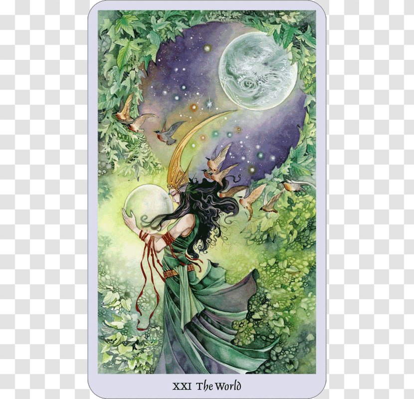 Shadowscapes Tarot The World Major Arcana - Riderwaite Deck - Witch Shadow Transparent PNG