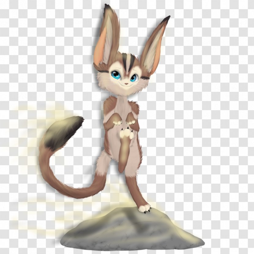 Cat Hare Figurine Tail Cartoon - Rabbit Transparent PNG