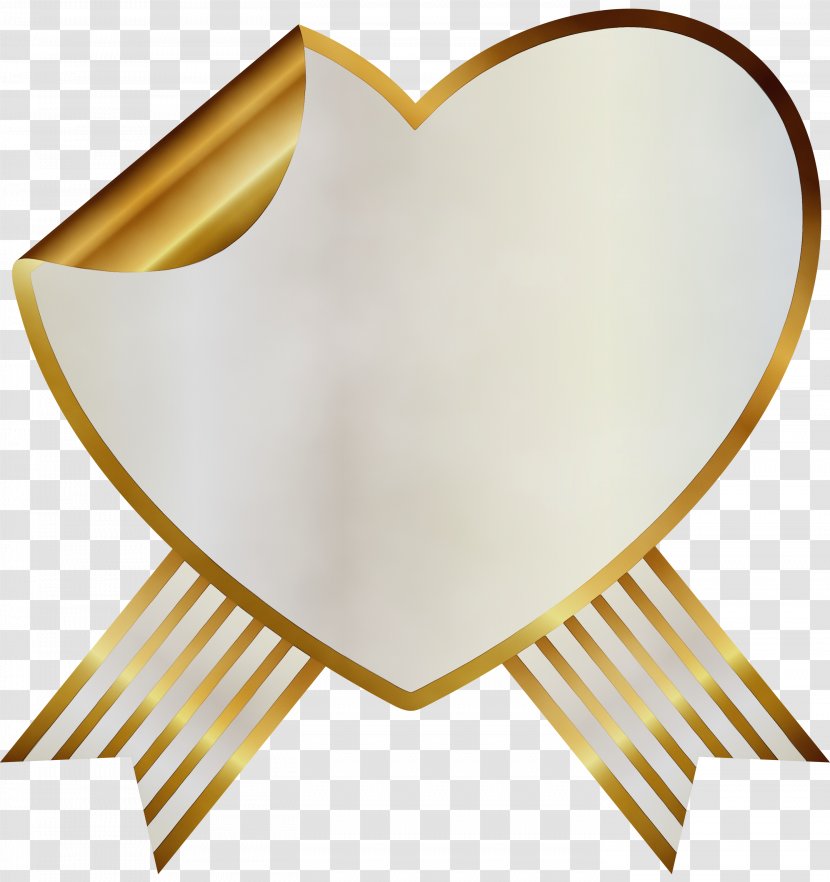 Yellow Heart Clip Art - Wet Ink Transparent PNG