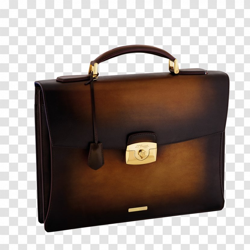 S. T. Dupont One Gusset Briefcase Handbag Leather - Paper Bag - Catalog Transparent PNG