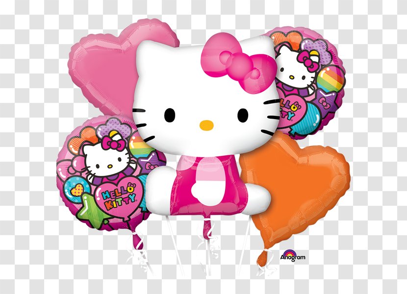 Hello Kitty Mylar Balloon Birthday Party - Flower Transparent PNG