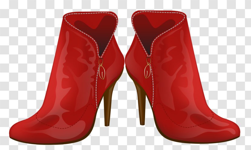 High-heeled Footwear Boot Shoe - Clothing - Red Boots Transparent PNG