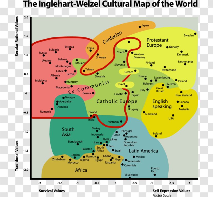 Inglehart–Welzel Cultural Map Of The World Culture Values Survey - United States Transparent PNG