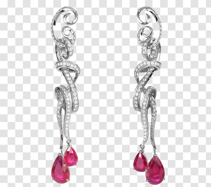 Earring Ruby Jewellery Red Designer - Fashion Accessory - Rose Jewelry Transparent PNG