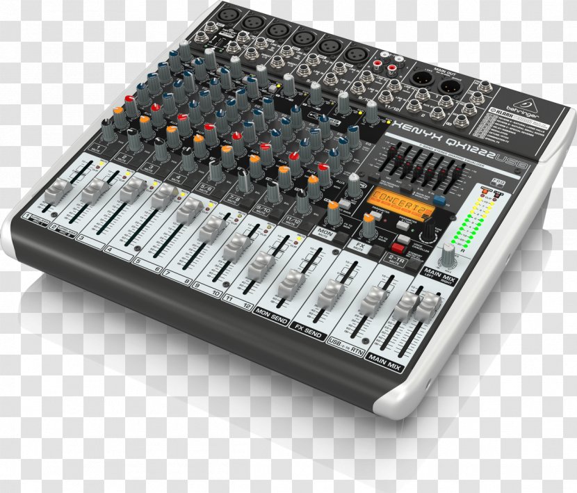 Audio Mixers Behringer Xenyx QX1222USB X1204USB - Electronic Musical Instrument - USB Transparent PNG