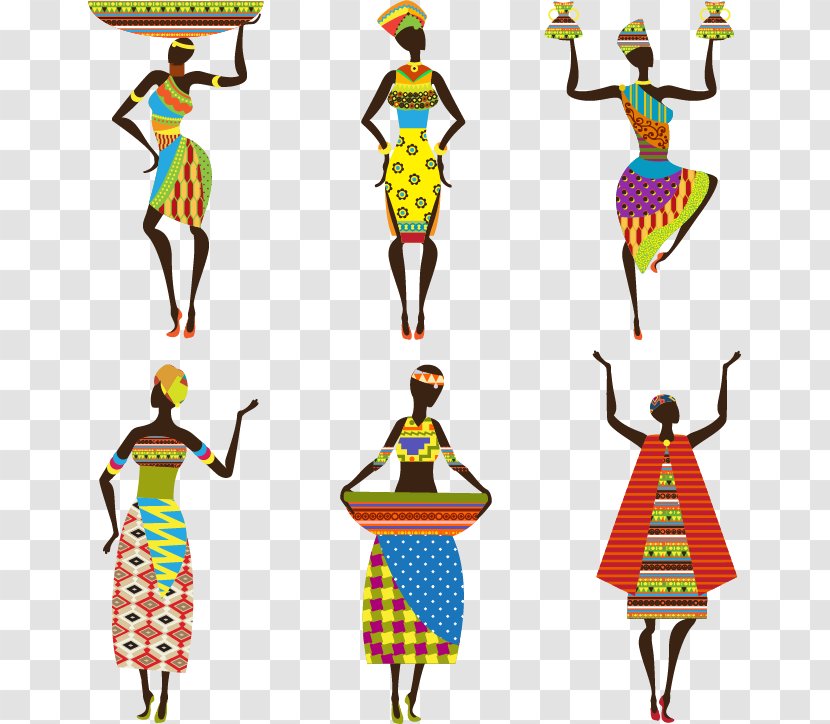 African Art Clip - Clothing - Woman Design Vector Material Download Transparent PNG