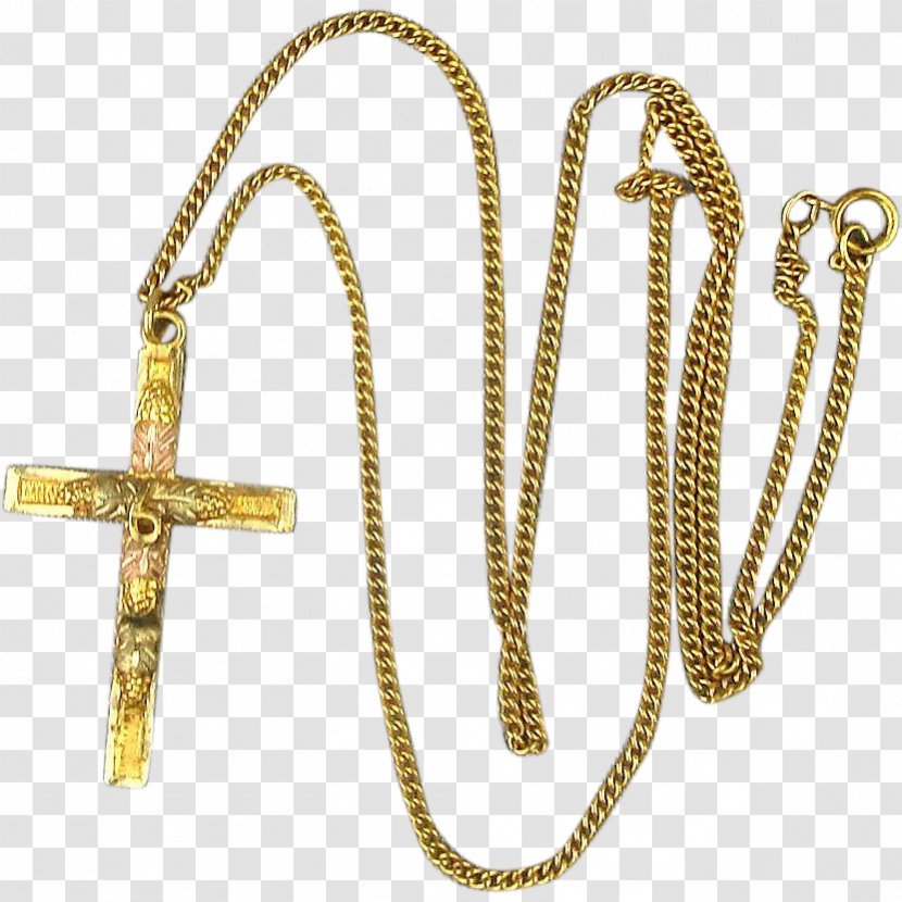 Necklace Cross Gold Black Hills Body Jewellery Transparent PNG