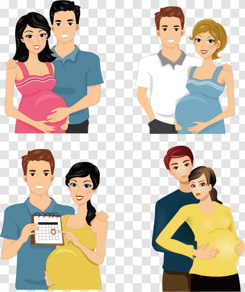 Pregnancy Animation Woman Infant - Flower - Prospective Parents Image Transparent PNG