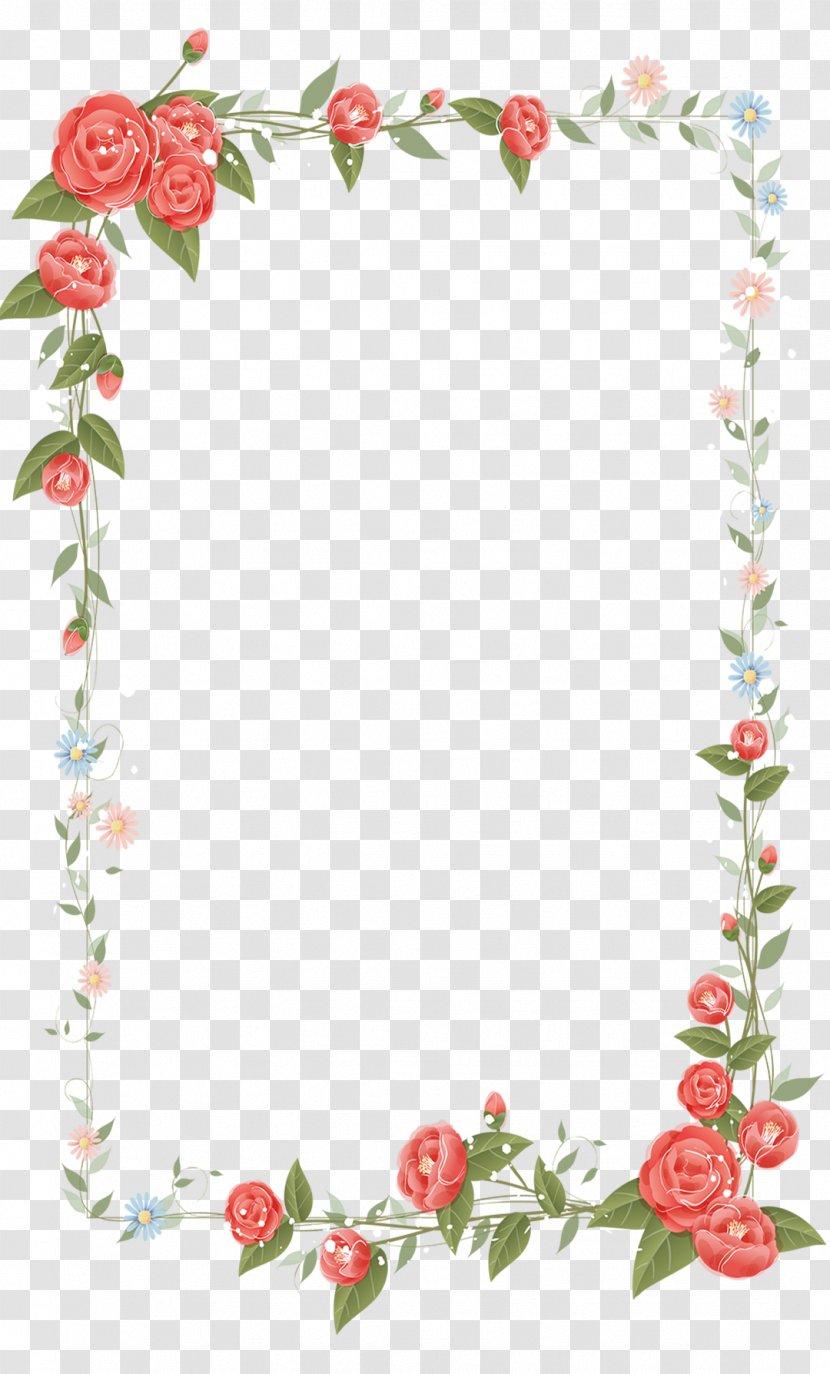 Border Flowers Drawing Clip Art - Ornament - Hand Painted Flower Borders Transparent PNG