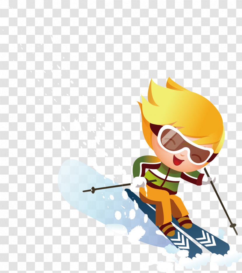 Clip Art Vector Graphics Alpine Skiing Illustration - Skier - Boy Watercolor Transparent PNG