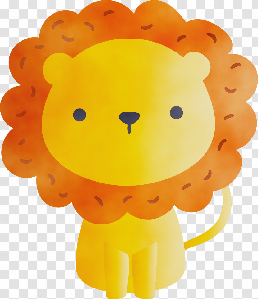Yellow Cartoon Smile Lion Transparent PNG