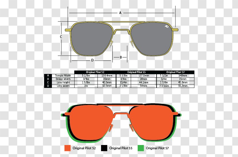 Aviator Sunglasses AO Eyewear Original Pilot 0506147919 - Randolph Engineering - Glasses Transparent PNG