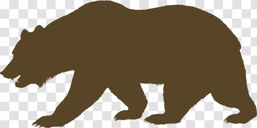 California Grizzly Bear Republic Flag Of - Mammal - Brown Transparent PNG