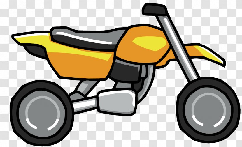Scribblenauts Unlimited Cartoon Motorcycle Bicycle - Yellow - Dirt Transparent PNG