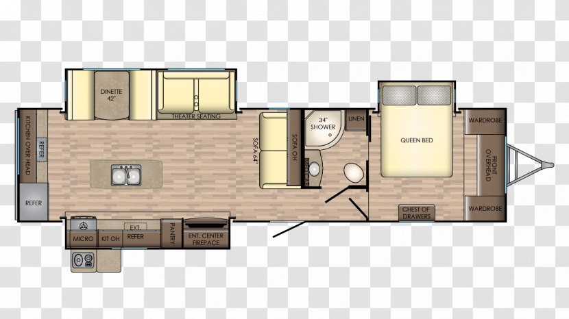 Caravan Campervans Floor Plan Trailer - 2017 - Crossroads Transparent PNG