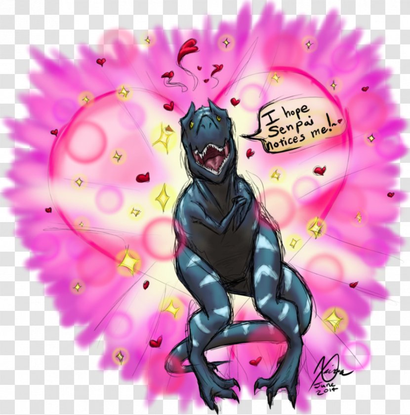 Notice Me Senpai And Kōhai Yandere Simulator Dinosaur Song - Heart Transparent PNG