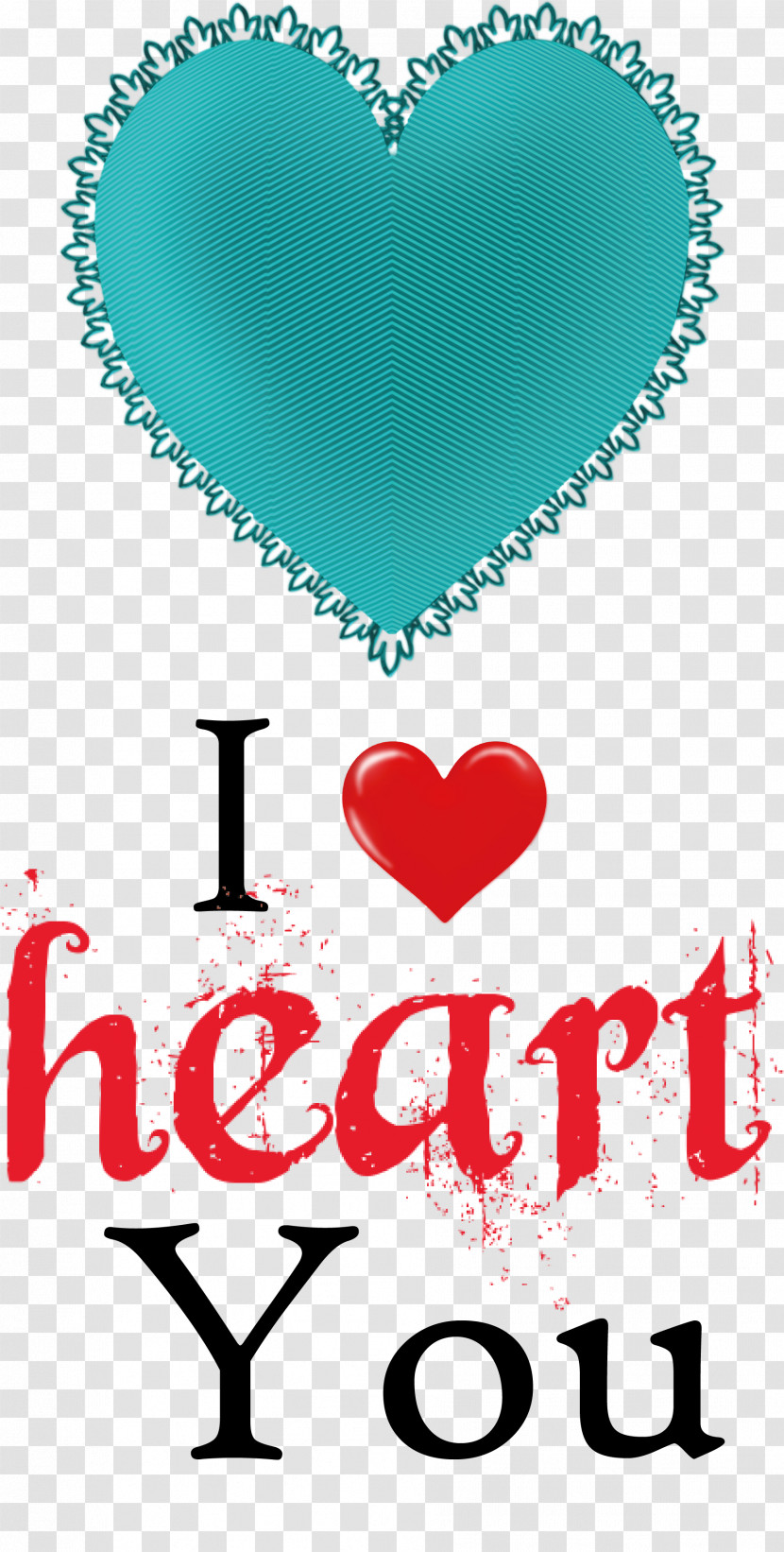 I Heart You Valentines Day Love Transparent PNG