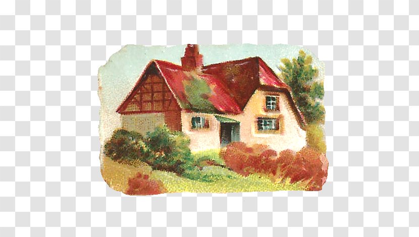 Cottage English Country House Clip Art - Watercolor Painting Transparent PNG