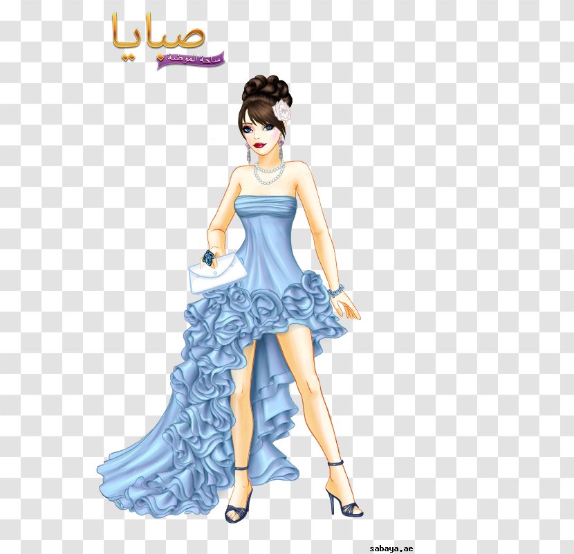 Woman Lady Popular Cartoon Gown - Flower Transparent PNG
