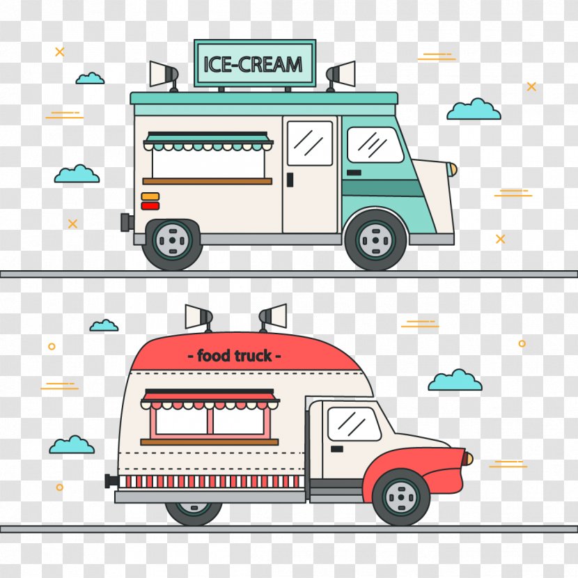 Ice Cream Van Car - Emergency Vehicle - Vector Truck Transparent PNG