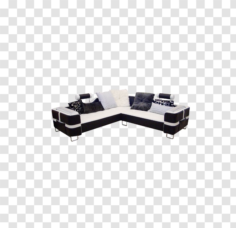 Table Couch Cushion Chaise Longue - Black And White Sofa Picture Transparent PNG