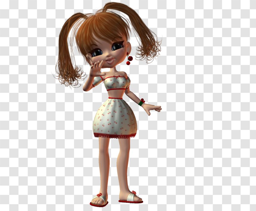 Figurine Doll Brown Hair Cartoon - Fictional Character - Titou Transparent PNG
