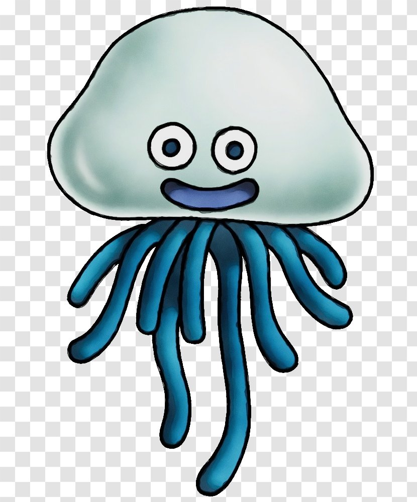 Cartoon Jellyfish Head Octopus Cnidaria Transparent PNG