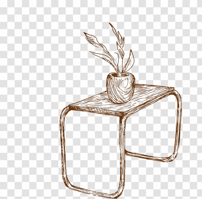 Table Drawing Download - Furniture - Hand-painted Coffee Transparent PNG