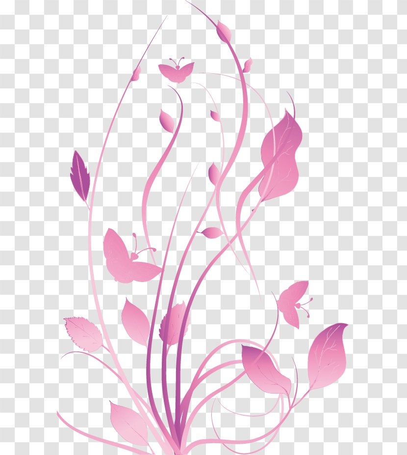 Motif Pattern - Pink - Watercolor Flowers Vector Transparent PNG