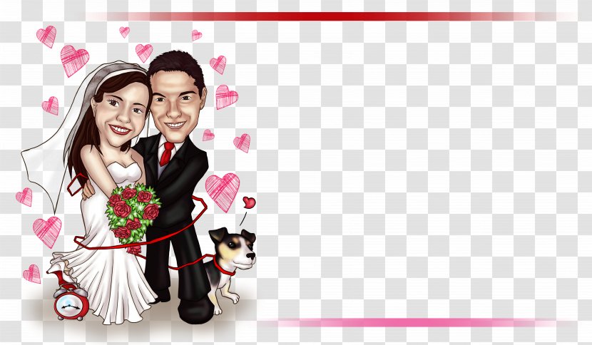 Art Caricature Marriage Convite - Flower - Cartoon Transparent PNG