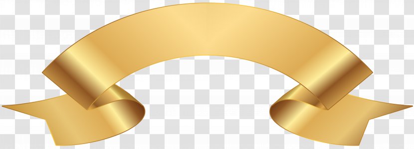 Poster Banner Clip Art - Gold - GOLDEN RİBBON Transparent PNG