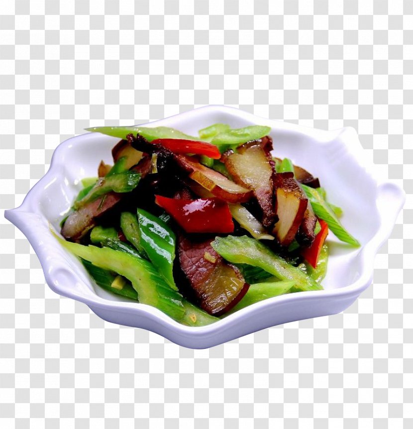 American Chinese Cuisine Celery Bacon Fattoush Curing - Spinach Salad - Fresh Pepper Fried Transparent PNG