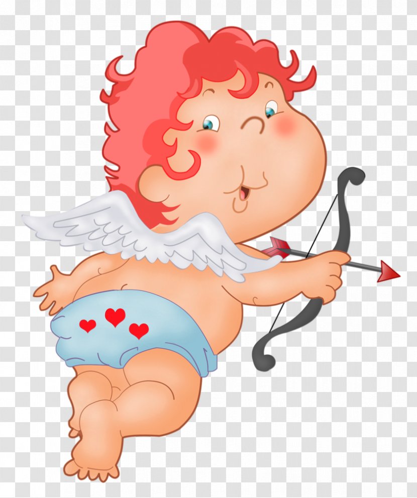 Cupid Love Valentine's Day Heart - Watercolor - Cute PNG Clipart Image Transparent PNG