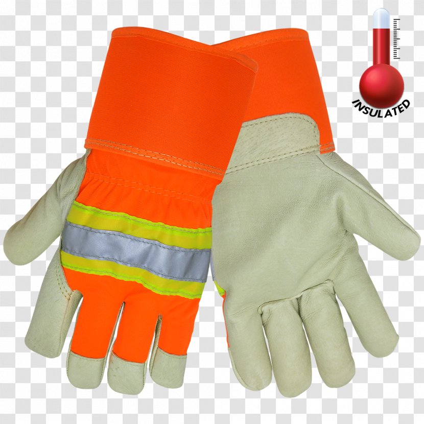 Glove High-visibility Clothing Personal Protective Equipment Retroreflective Sheeting Leather - Safety Work Transparent PNG