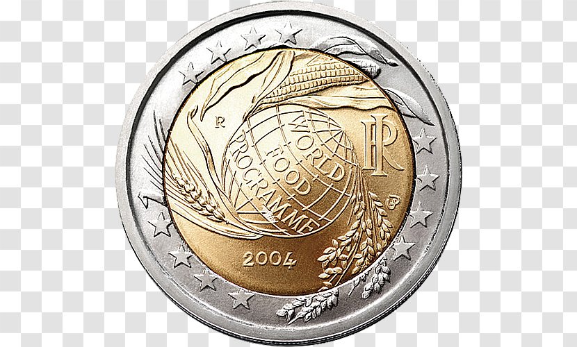 2 Euro Coin Commemorative Coins Commemorativi Emessi Nel 2004 World Food Programme - Cent Transparent PNG