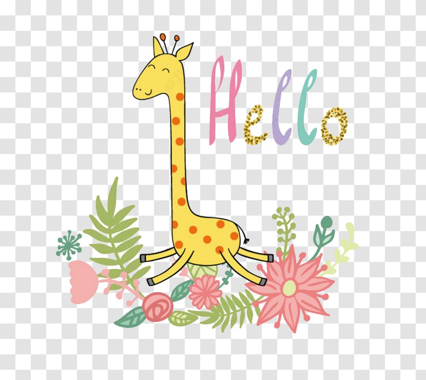 Giraffe Cartoon Cuteness - Stock Footage Transparent PNG