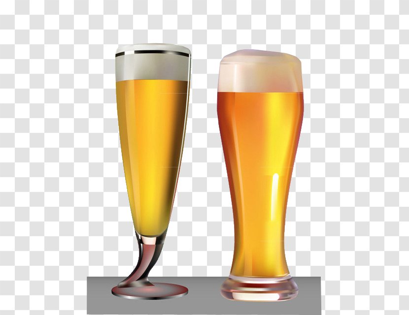Beer Glassware Bottle - Free - Two Glasses Of Transparent PNG
