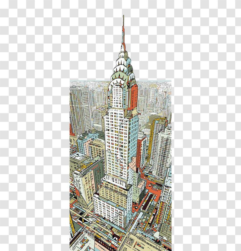 Manhattan AllPosters.com Painting Illustration - Tower - IllustrationCity, Skyscraper Transparent PNG