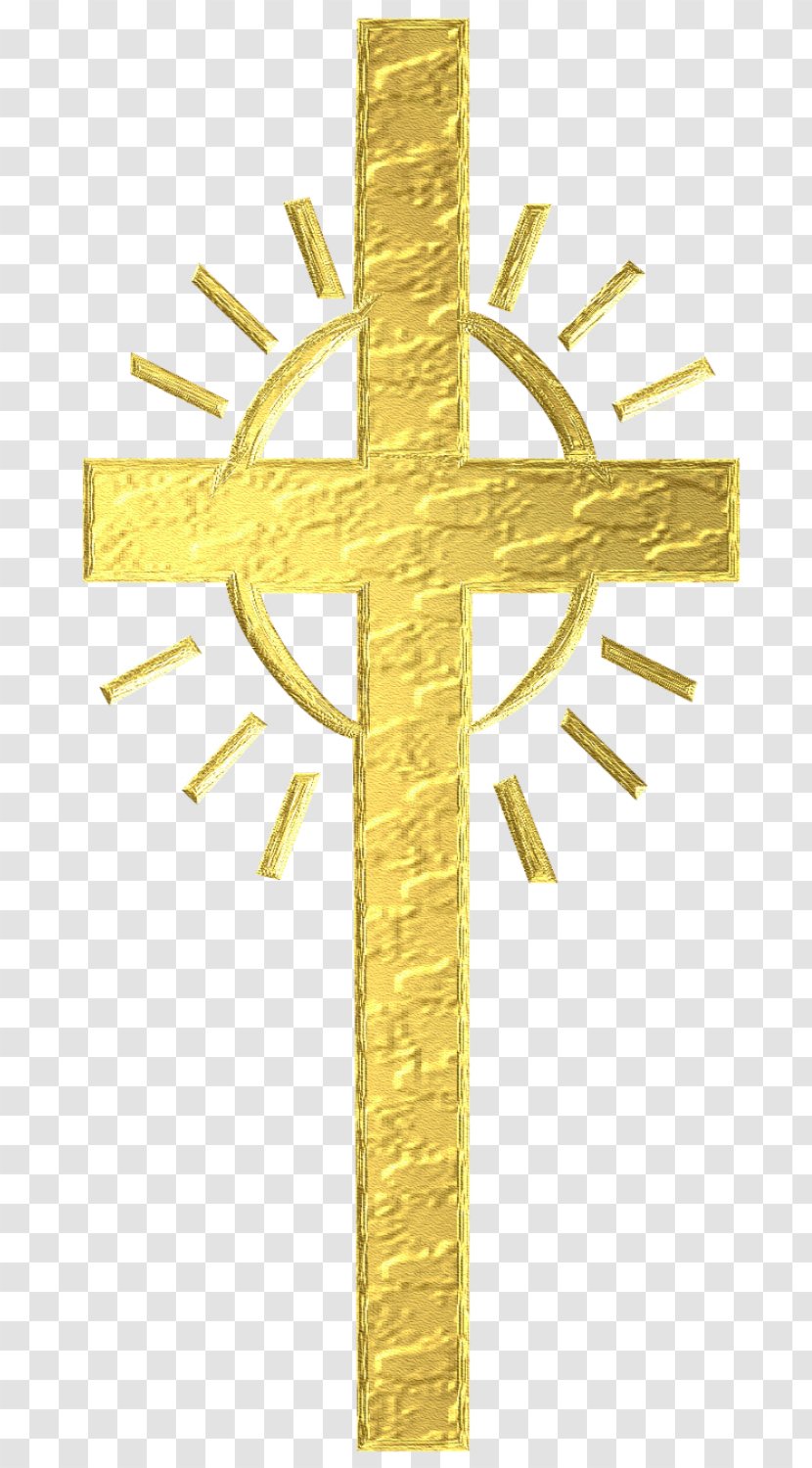 Christian Cross Crucifix Religion Symbol Clip Art - Brass - Christening Transparent PNG