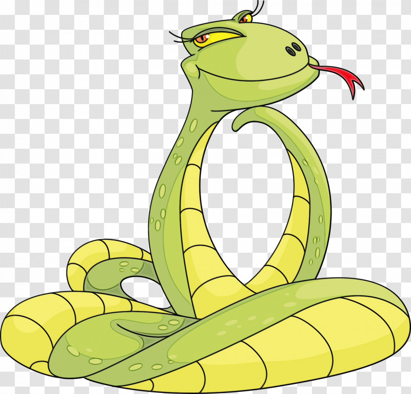 Mamba Cartoon Yellow Reptile Serpent Transparent PNG