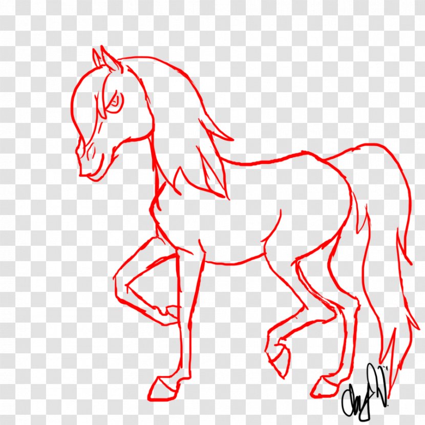 Mustang Pony Colt Mane Pack Animal - Fiction - Freehand Lines Transparent PNG